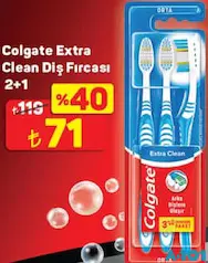 COLGATE EXTRA CLEAN DİŞ FIRÇASI 2+1